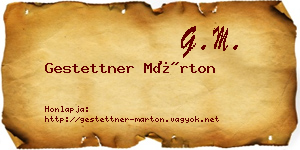 Gestettner Márton névjegykártya